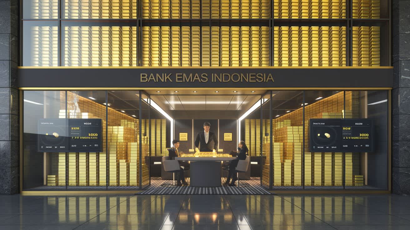 Bank Emas Indonesia, investasi emas, bullion bank Indonesia, tabungan emas, emas sebagai investasi, ekonomi emas Indonesia, peluang emas