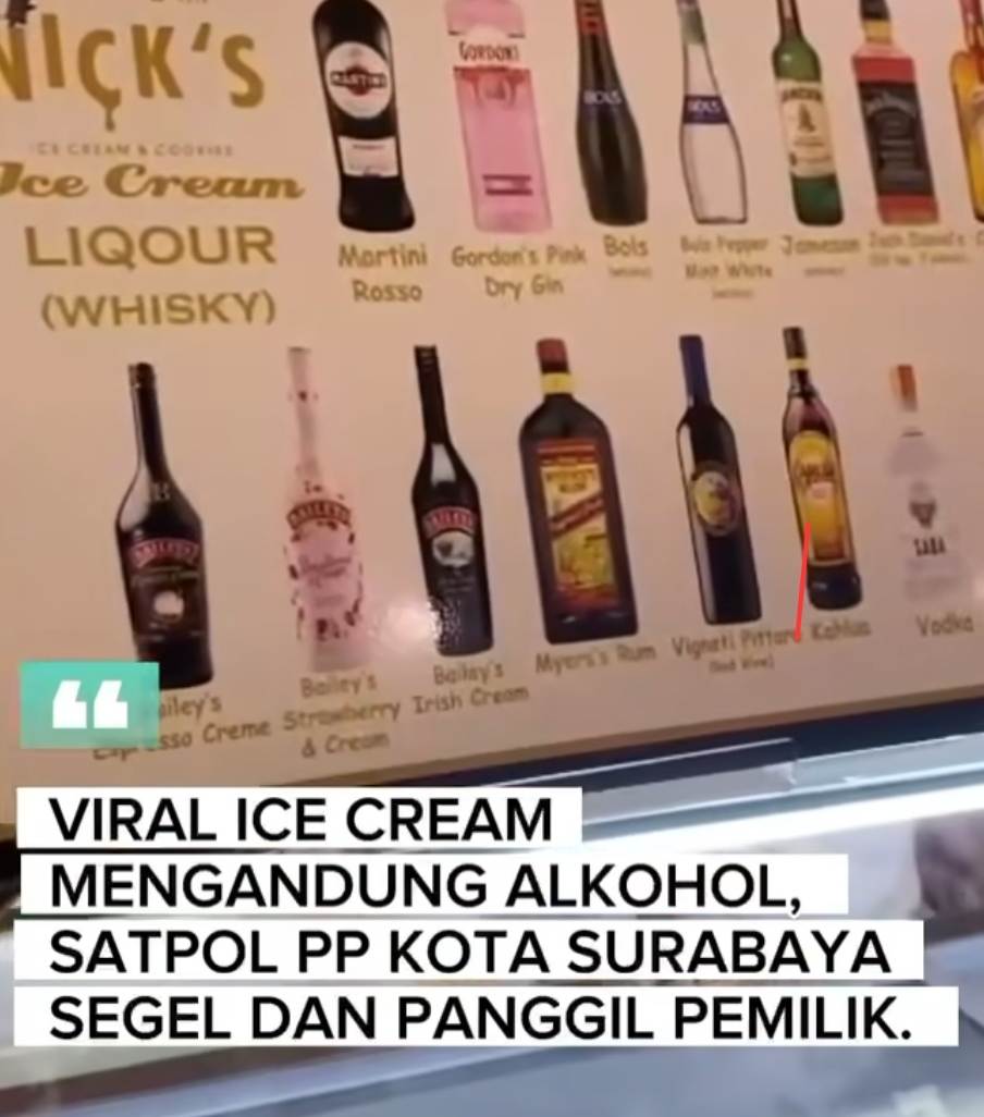 Viral Es krim alkohol surabaya