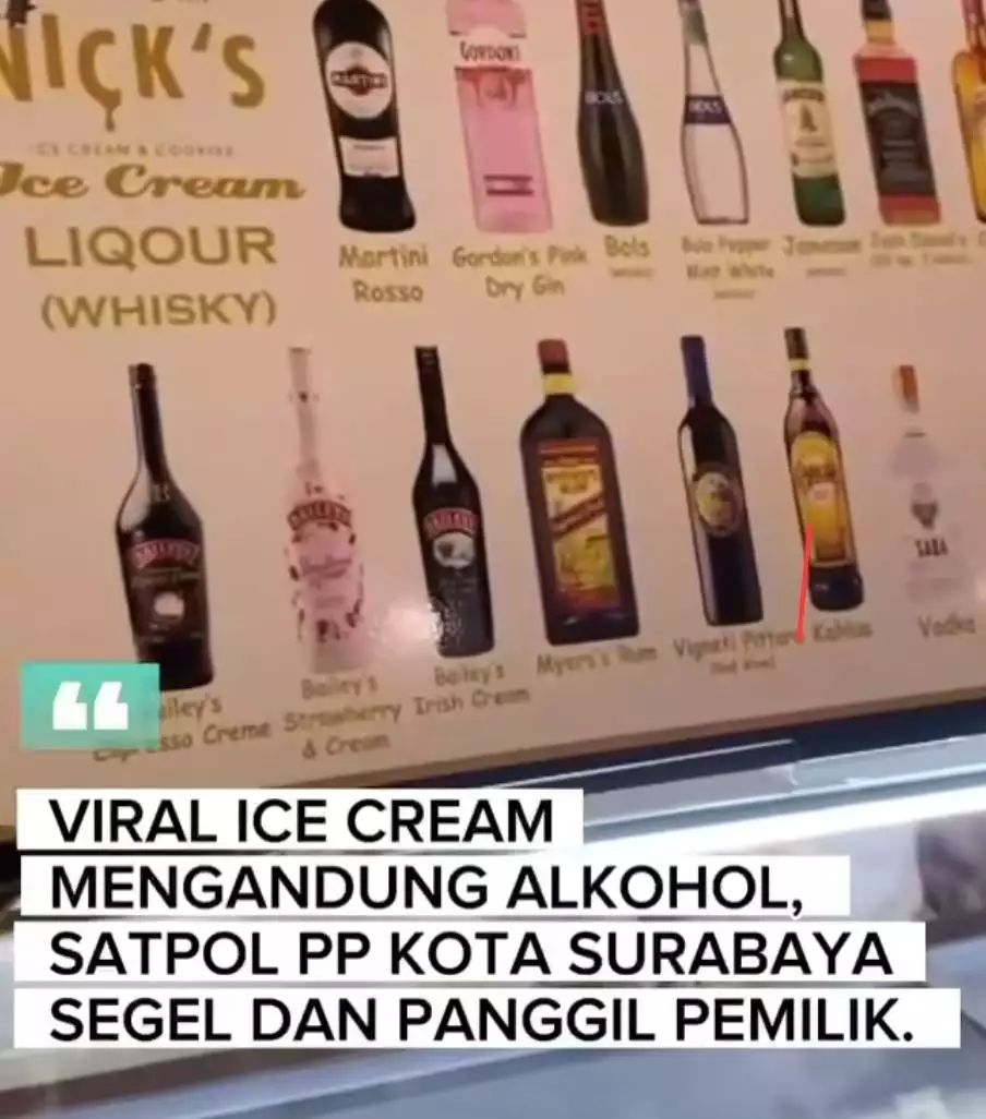 Viral Es krim alkohol surabaya