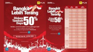 Nikmati diskon 50% tambah daya listrik PLN hingga Rp3,5 juta, periode 10-23 Mei 2025 via aplikasi PLN Mobile.