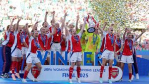 Kemenangan Arsenal mengacaukan hierarki yang berlaku di sepak bola wanita Eropa, sehingga Liga Champions menghasilkan pemenang selain Barcelona atau Lyon untuk pertama kalinya dalam satu dekade. FILIPE AMORIM/AFP Foto. Getty Images