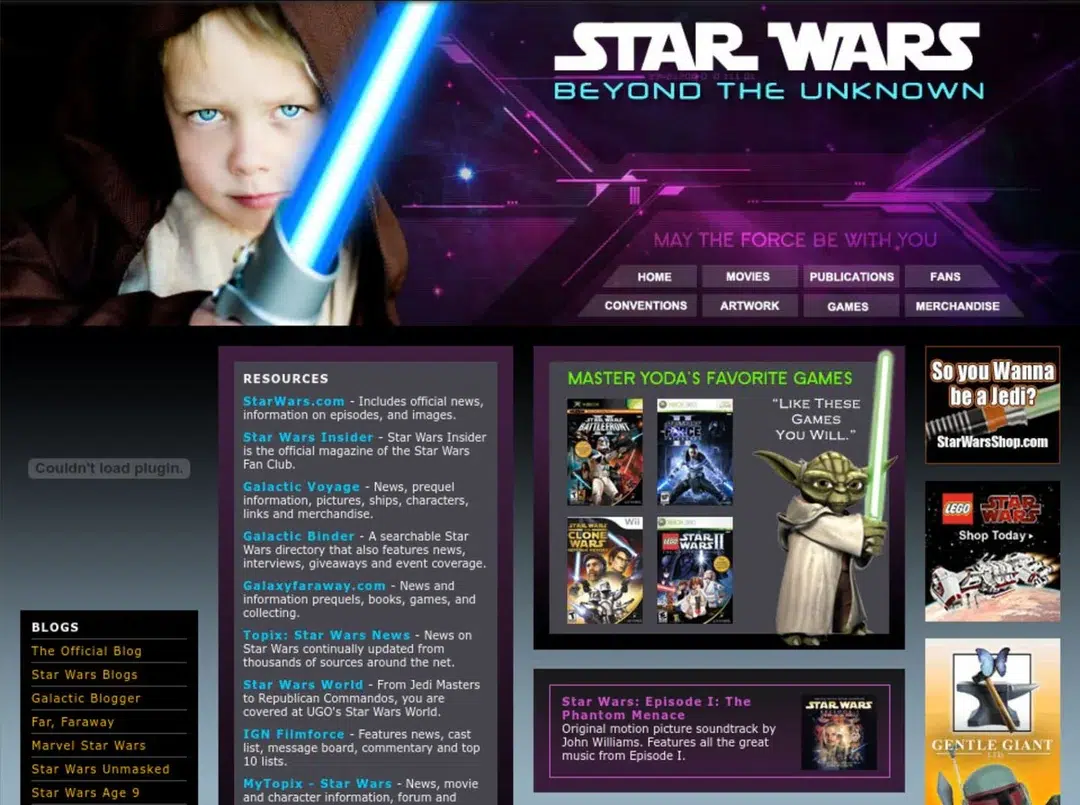 Tangkapan Layar Diduga Situs Star Wars yang di kelola oleh CIA Diam-Diam
