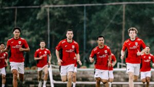 Skuad Timnas Indonesia saat melakukan latihan terahir. Sumber Foto Timnas Garuda Official