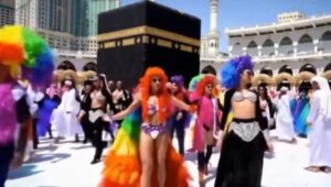 Tangkapan Layar Video Tarian LGBT di Ka'bah diunggah oleh akun Instagram @pixelhelper yang dibuat menggunakan AI