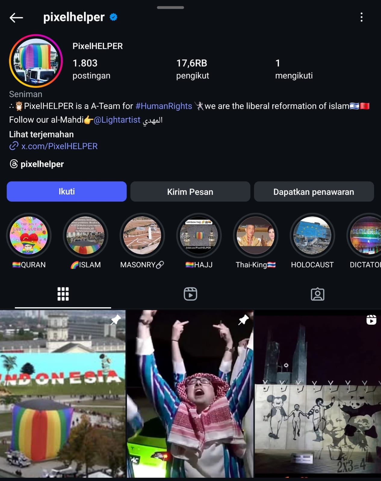 Video Tarian Lgbt Di Ka'Bah Picu Kemarahan, Berikut Akun Pembuatnya!! Video Tarian Lgbt Di Ka'Bah Diunggah Oleh Akun Instagram @Pixelhelper